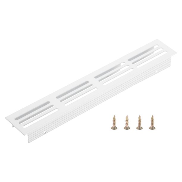 Uxcell Cubierta de Ventilación de Aire para Puerta, Rejilla de Ventilación Louvered de Aluminio Rectangular con Tornillos de Montaje para Zapatero Armario Blanco 9 x 1.2 Pulgadas