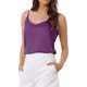 thumbnail image 4 of INSPIRE CHIC Camisola de Satén para Mujer con Escote en V y Tirantes Finos, Blusa sin Mangas de Seda para Ropa de Casa y Capas XX-Large Púrpura, 4 of 6