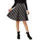 thumbnail image 1 of Falda corta de línea A con cintura elástica y diseño clásico de cuadros vintage para mujer para otoño e invierno en gris oscuro L, 1 of 6