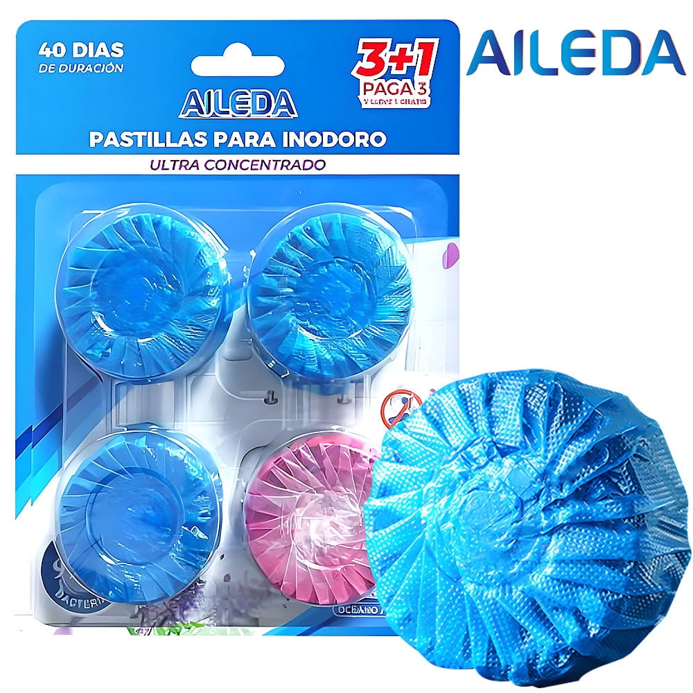Aileda Productos De Limpieza Con Fragancia Para El Baño, 1 Bolsa Con 4 Bloques