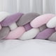 thumbnail image 1 of Almohada de cama trenzada de cuatro hebras con nudo largo tejido, bola kont, tira anticolisión para niños, 1 of 5