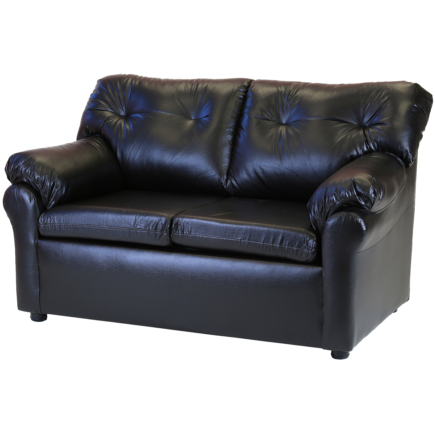 Muebles Altiro - Sofá Mateo 2 Cuerpos - Cuero Sintético Pu Negro