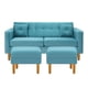 thumbnail image 1 of Sofa New Retro 3c + 2 Pouf Felpa 04 Turquesa, 1 of 6