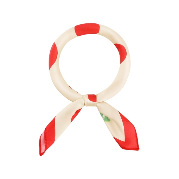 INSPIRA CHIC Pañuelo Cuadrado de Lunares de 70 cm Bufandas para el Cuello Pañuelo Pañuelo Diadema para Mujeres Rosa Roja 19.69*19.69"(L*A)
