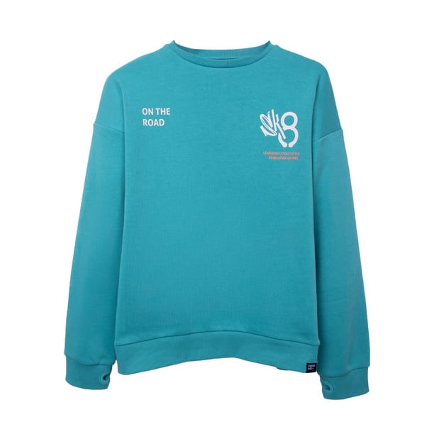 Polerón Niño Cerrado Básico Estampado Verde
