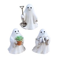 Magideal - 3 Figuras De Fantasma De Resina, Adornos Decorativos, Estatua De Jardín, Escultura Pequeña Para Escritorio, Estantería, Decoración Del Hogar, Interior