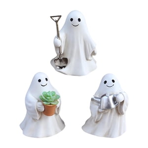 Magideal - 3 Figuras De Fantasma De Resina, Adornos Decorativos, Estatua De Jardín, Escultura Pequeña Para Escritorio, Estantería, Decoración Del Hogar, Interior