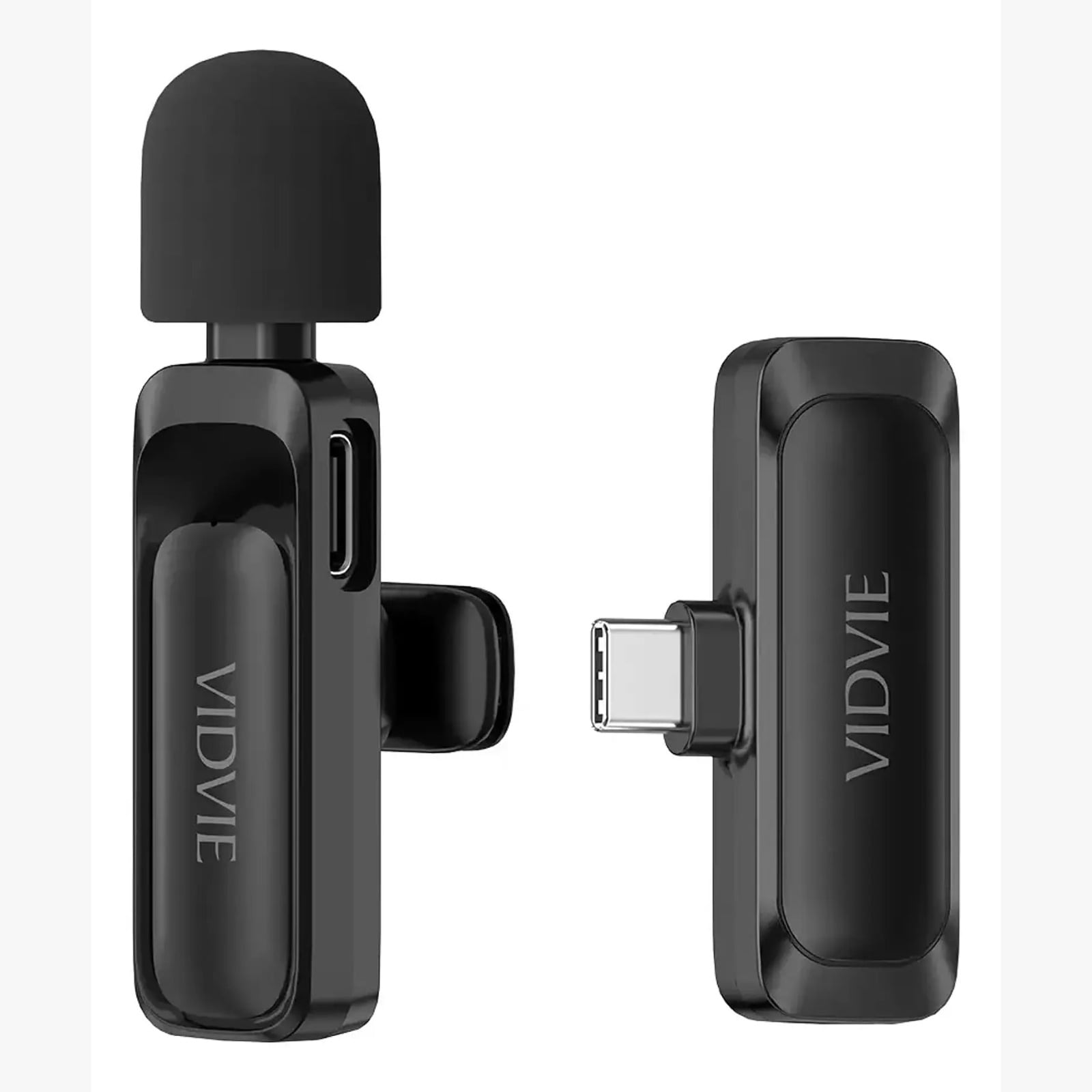 Micrófono Solapa Y Transmisor Inalámbrico Usb-c Vidvie Mc03