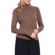 thumbnail image 4 of Blusa de Suéter de Cuello Alto para Mujer de Manga Larga de Punto Acanalado L Marrón, 4 of 6