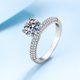 thumbnail image 4 of Anillos de Compromiso Moissanite de 2 Uds para Mujer Corte Redondo Color D VVS1 Anillos de Diamante Moissanite con Certificado, 4 of 9