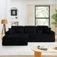 thumbnail image 2 of Left sofa seat,L shape Modular Sectional Sofa, Compressed Sectional Sofa Modern Minimalist Style Corduroy Couch,Unfold into a bed, Bedroom, Comfy Compressed Sofa Couch Space-Efficient Design-black, 2 of 3