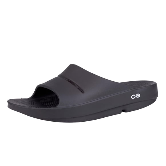 Sandalias Recovery Slide OOFOS OoAhh negras para mujer 8 hombres 6