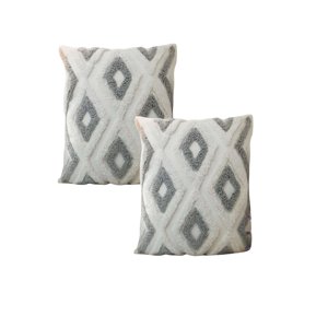 Genérico - Pack De 2 Fundas De Cojin Tufting 45X45 Cm Blanco 04