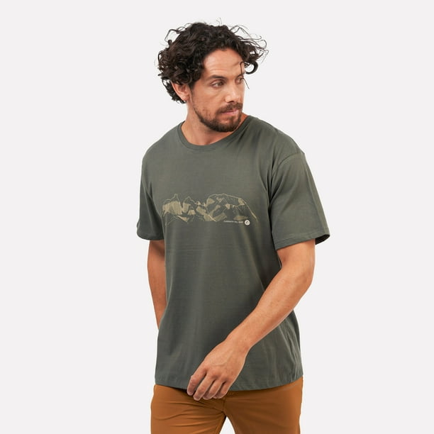 Polera Manga Corta Hombre Cuernos del Paine Verde Atakama Outdoor