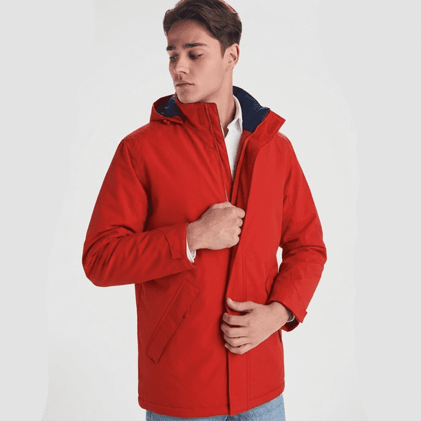 Parka Chaqueta Hombre America Capucha Extraíble Poliéster