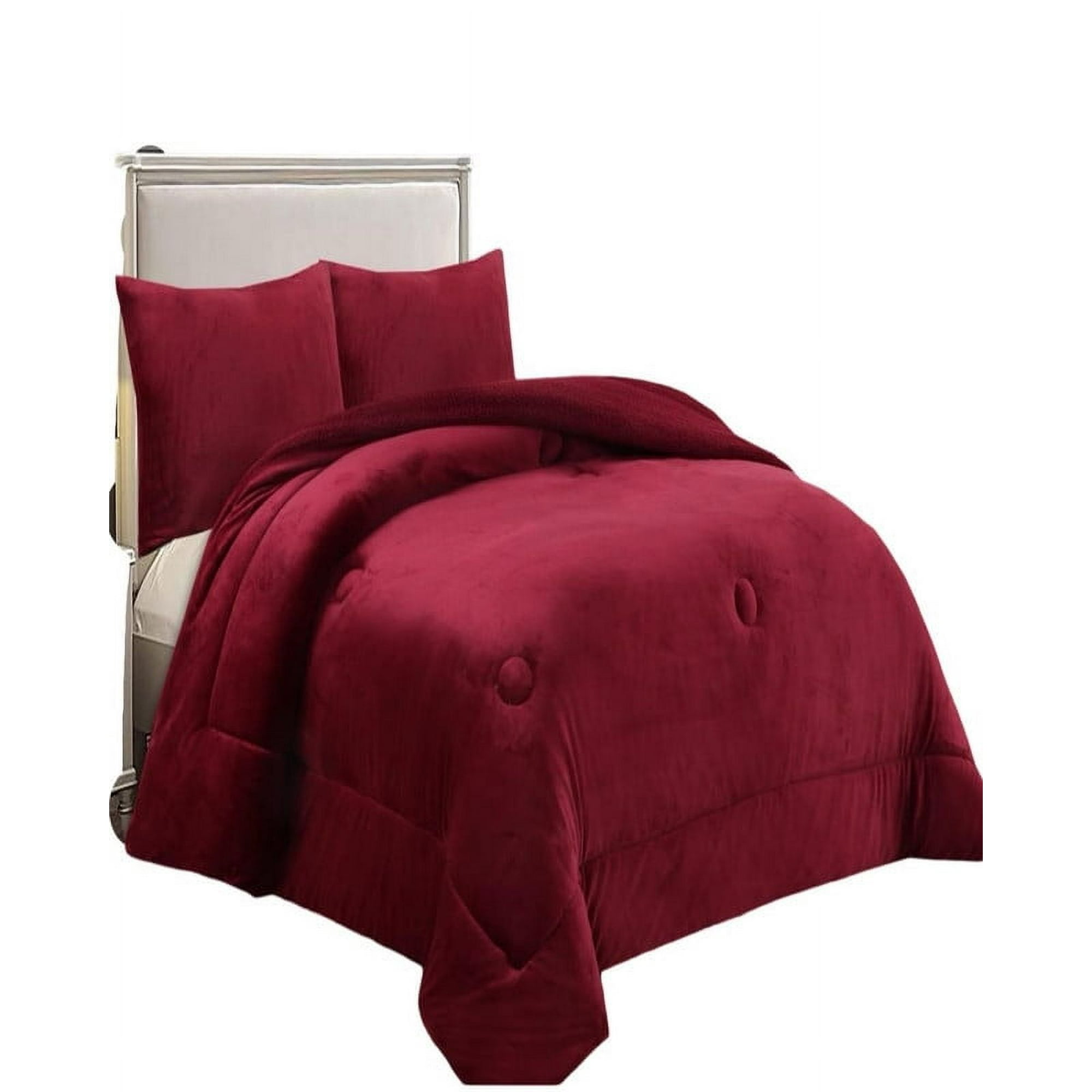 Teng Fei - Cobertor Invierno King - Super King Burdeo