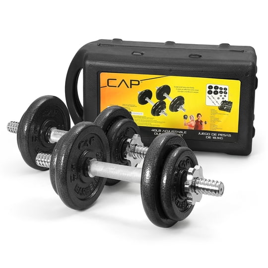 Set De Mancuernas Ajustables Cap Barbell 18 Kg Con Estuche 40 Libras