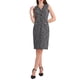 thumbnail image 2 of INSPIRE CHIC Vestido sin mangas de tweed para mujer 2025 Verano Oficina Trabajo Cuello en V Vestidos ajustados tipo lápiz 2XL Negro, 2 of 5