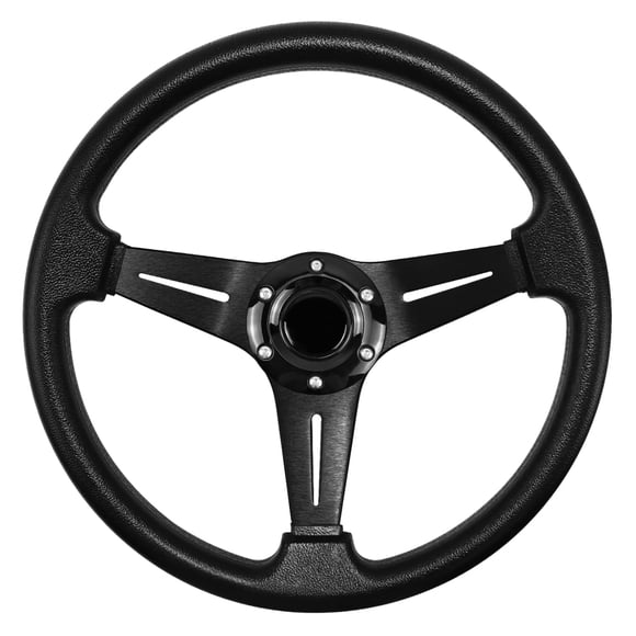 Volante de carreras universal QYMOPAY 35 cm de cuero/aluminio