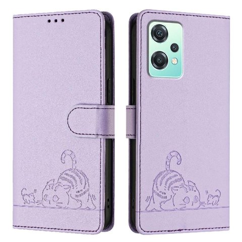 Funda Tipo Cartera Foxdock Para Oneplus Nord Ce 2 Lite Con Soporte, Ranuras, Rfid, Diseño De Gato