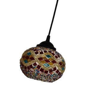 Ioensy - Lámpara Colgante Turca Mosaico Iluminación Vidrio Coloreado Hecho A Mano Para Decoración Del Hogar E