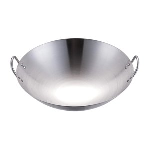 Ioensy - Sartén De Acero Para Saltear, Utensilios De Doble Mango, Portátil, Engrosada Para Barbacoa Doméstica, 26Cm