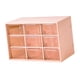 thumbnail image 1 of Organizador de cajones pequeño para escritorio, organizador de cuentas para mujeres y niñas, caja de almacenamiento para joyería, suministros de arte, 9 Cajones Rosa Piel, 1 of 5