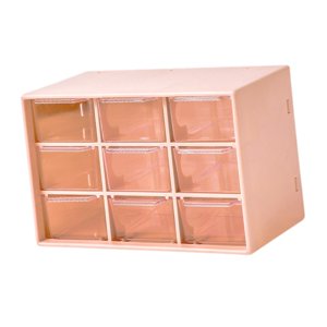 Magideal - Organizador De Cajones Pequeño Para Escritorio, Organizador De Cuentas Para Mujeres Y Niñas, Caja De Almacenamiento Para Joyería, Suministros De Arte, 9 Cajones Rosa Piel
