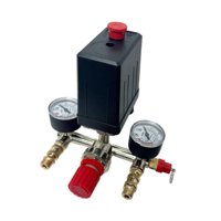 Magideal - Interruptor De Válvula De Presión, Regulador De Presión De Compresor De Aire, Conexión Doble, Piezas Metálicas, Válvula De Repuesto, Resistente Al Des