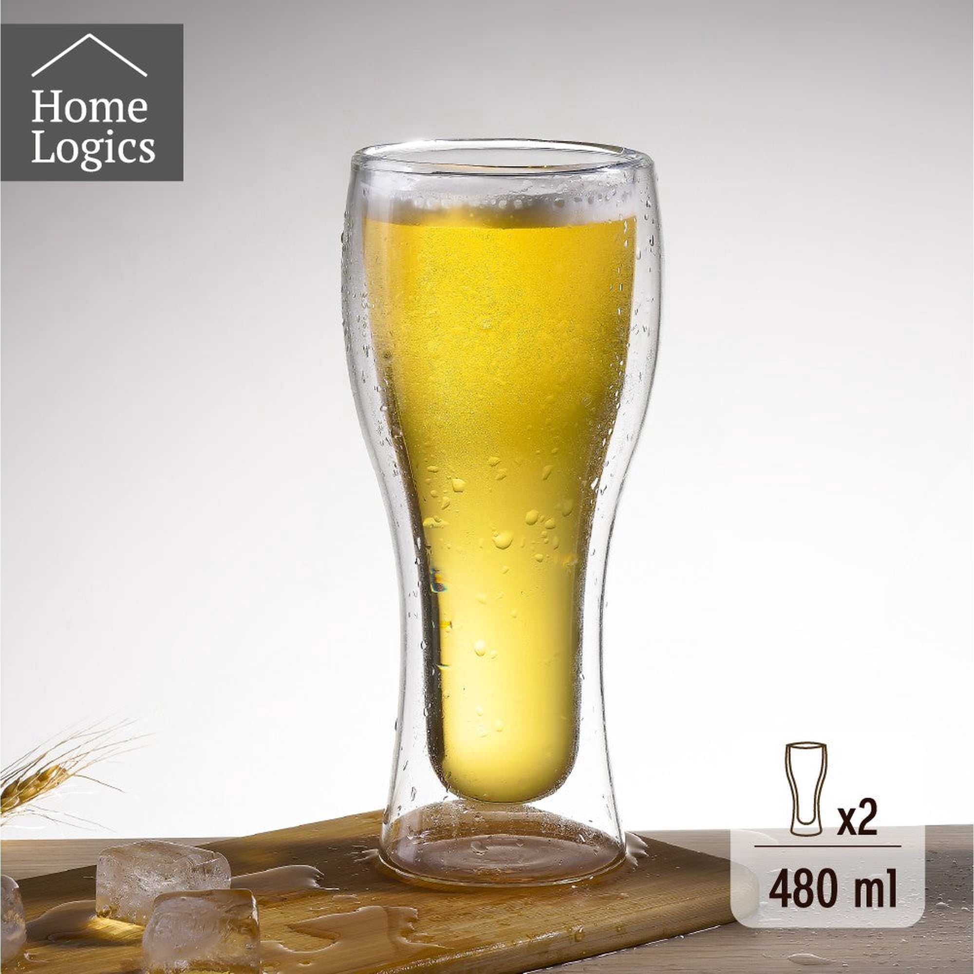 Set 2 Vasos Cerveza Cerveceros Vidrio 480ml Home Logics