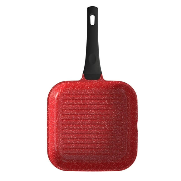 Grill Antiadherente De 28cm Rojo Bohlier Aluminio Fundido