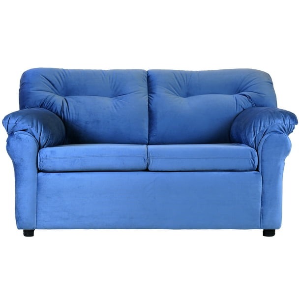 Sofa América 2 Cuerpos Tela Azul Petroleo
