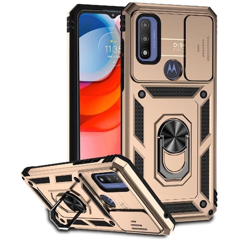 Estuche Gangxun Para Motorola Moto G Pure, Soporte Giratorio 360°, Estilo Mecánico Y Magnético