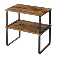 Magideal - 2Pcs Gabinete Organizador Estantes Amplios Amplios Expandibles Platos Estantes De Especias Organizadores De Contador De Cocina Para Lavandería Baño De Marrón Negro