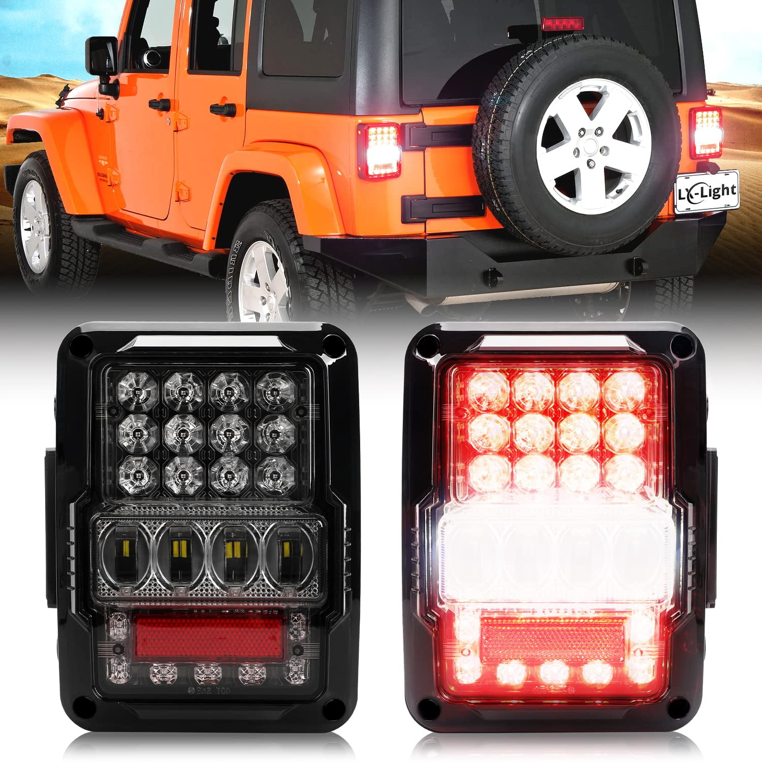 Luces Traseras Lx-light 4d Led De 30 W Superbrillantes Para Jeep Wrangler Jk Jku 2007-2018