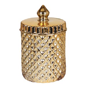 Magideal - Frascos De Almacenamiento Herméticos Caja De Almacenamiento Adornos A Prueba De Polvo Con Tapas Herméticas Decorativas Chica Decorativa Ins Tarros De , Dorado