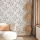thumbnail image 1 of 1 Roll Country Style Gray And White Plant Pattern Wallpaper, Thickened Moisture-proof Wallpaper, Self-adhesive Waterproof, Removable No Residue Glue Wall Sticker, For Home Decoration, For Background W, 1 of 2
