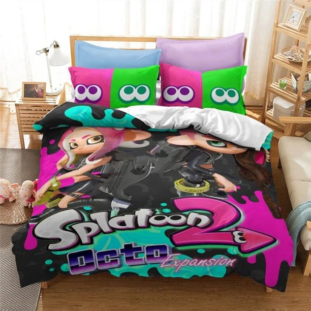 SplatoonBedding SetDuvet Cover Comforter Bed Set Quilt Cover Pillowcase Boys Girls Adults