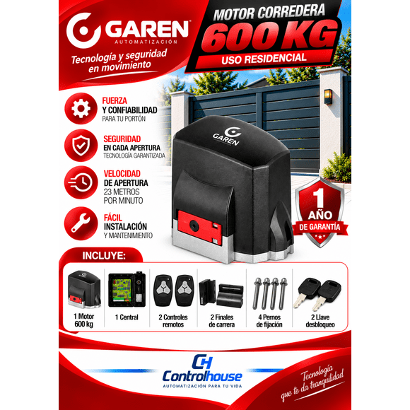 Kit Porton WIFI Speed 600 Kg Motor Corredera