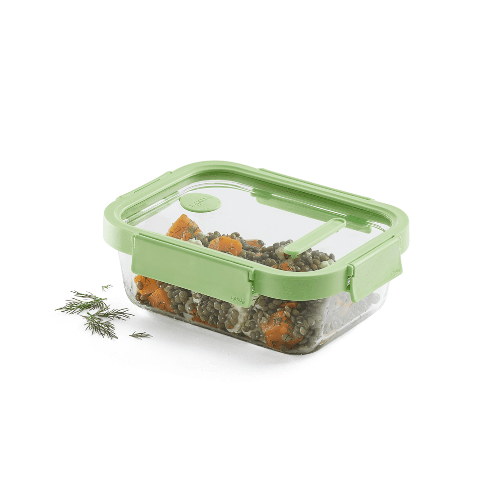 Lekue - Recipiente Hermético 100% De Vidrio 1050 Ml Rectangular