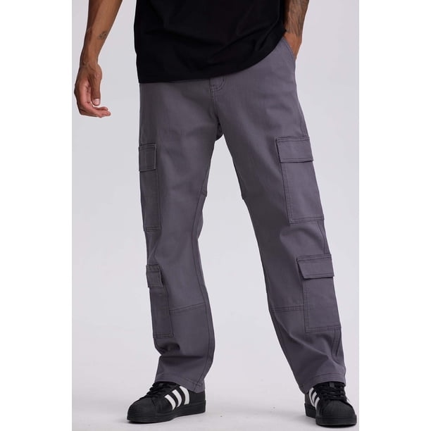 Jeans Hombre Doble Cargo Color Gris Claro