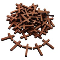 Magideal - 100X Dijes De Cruz De Madera, Pequeños Colgantes De Cruz De Madera A La Moda Para Hacer Tú Mismo Collares, Pulseras, Pendientes, Accesorios De Joyería Marrón