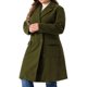 thumbnail image 4 of Abrigos largos de invierno para mujer de talla grande de Agnes Orinda con solapa de muesca y doble botonadura, gabardina 2X verde militar, 4 of 6