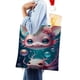 thumbnail image 4 of Axolotl-1 Bolso de tela con estampado de lienzo para mujer, bolsa de compras reutilizable y estética, con cremallera interior, regalo para mujer, 35 × 40 cm., 4 of 6