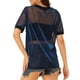 thumbnail image 3 of INSPIRE CHIC Camiseta de Malla para Mujer de Halloween Cubierta para Fiesta Manga Corta Transparente Tops XL Holográfico Azul, 3 of 6