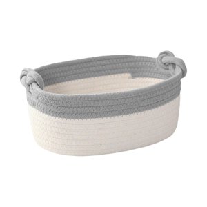 Magideal - Cesta De Cuerda De Algodón Cesta De Almacenamiento De Artículos Diversos De Escritorio Cesta De Maquillaje Cesta Debajo Del Estante Cesta Para Kits De Gris