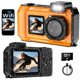thumbnail image 1 of Cámara subacuática SPUNALP UHD 8K 70MP impermeable hasta 10 m, WiFi, color naranja, 1 of 8