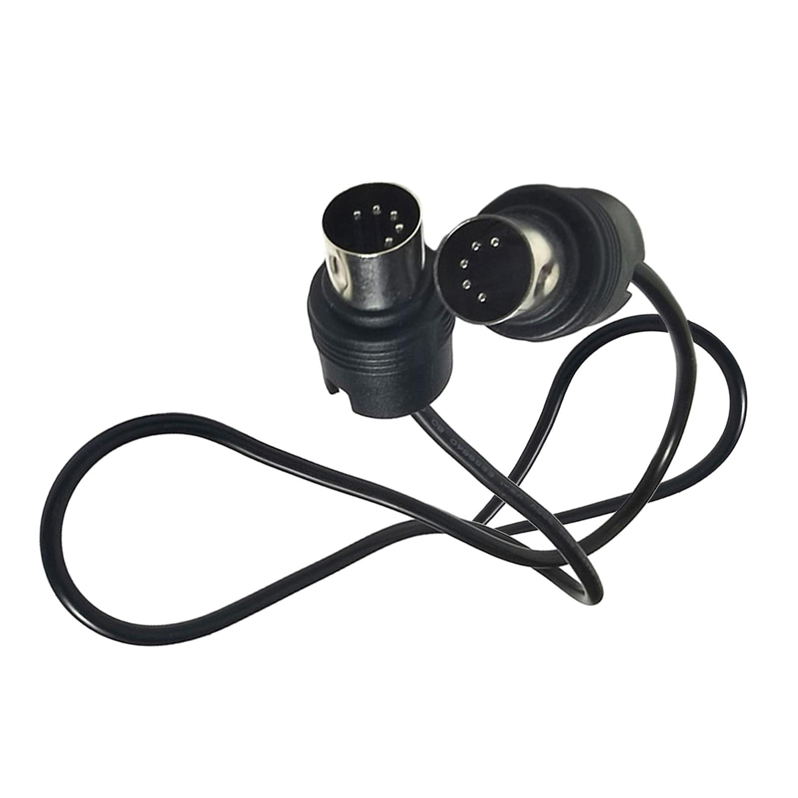 Magideal - Cable De Extensión De Audio Cable Midi Convertidor De Órgano Sintetizador Tarjeta De Sonido Línea Musical De Ángulo Recto Doble Uso Midi A 1m