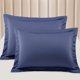 thumbnail image 1 of PiccoCasa Funda de Almohada de Satén Juego de 2 Fundas de Almohada de Satén Sedoso Queen Azul Marino, 1 of 7