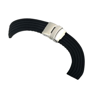 Ioensy - Correa De Reloj De Silicona Fitness Duradera Correa De Muñeca Impermeable A Rayas Mujeres Hombres 22 Mm Negro